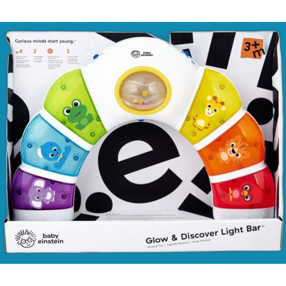 Baby Einstein Glow & Discover Light Bar Activity Station Music Toy NWT